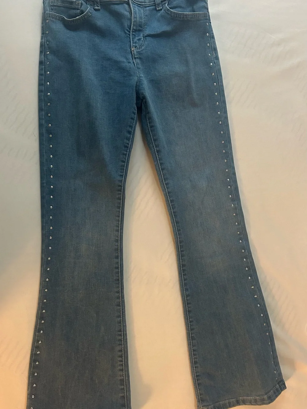 The Children's Place Light Blue Stud-Trim Flared Jeans for girls.